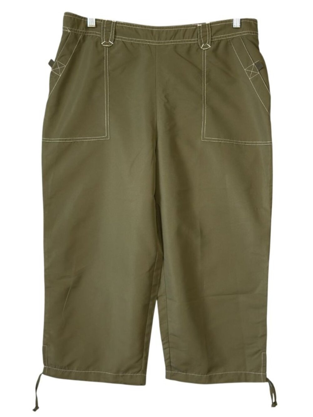 Silverwear Capris Womens Pants Size Large Olive Green Comfy - Picture 2 of 11